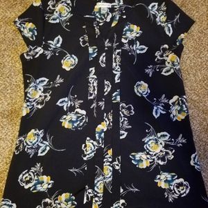Navy Floral Blouse